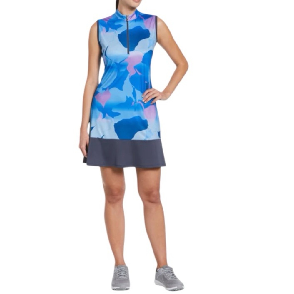 Callaway Athletic Dress Quarter Zip Abstract Print Sleeveless Womens Size Medium